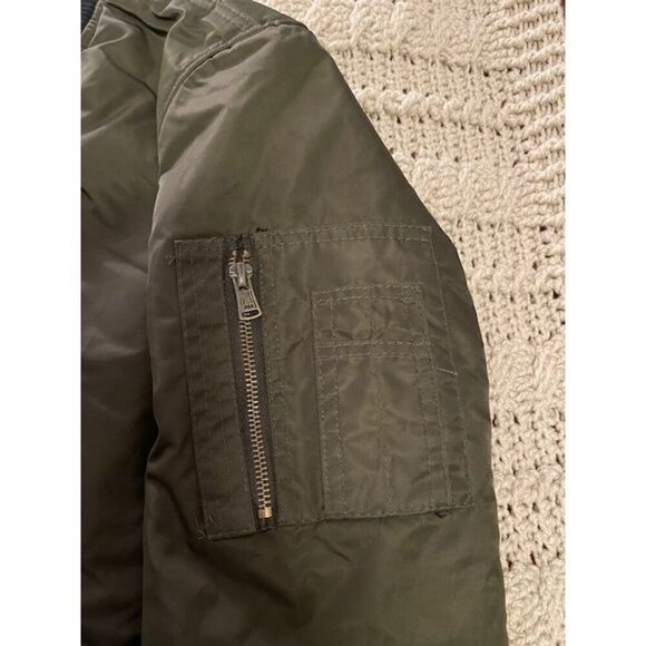 Pull & Bear Men's Olive Green‎ Bomber Jacket Size M - Picture 10 of 11